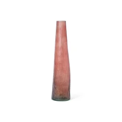 Vaso vitro monofiore in vetro scatola avana Ø9xH40 cm bordeaux
