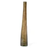 Vaso vitro monofiore in vetro scatola avana Ø9xH55 cm verdone