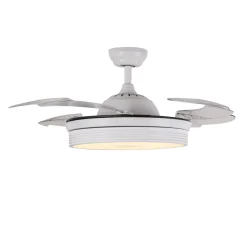 Ventilatore a soffitto 4 pale Ø106 retrattili LED Zephir Zfl4106b