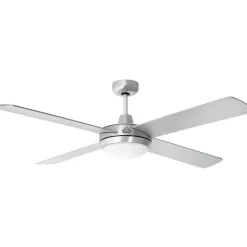 Ventilatore a soffitto 4 pale Ø 110 cm argento