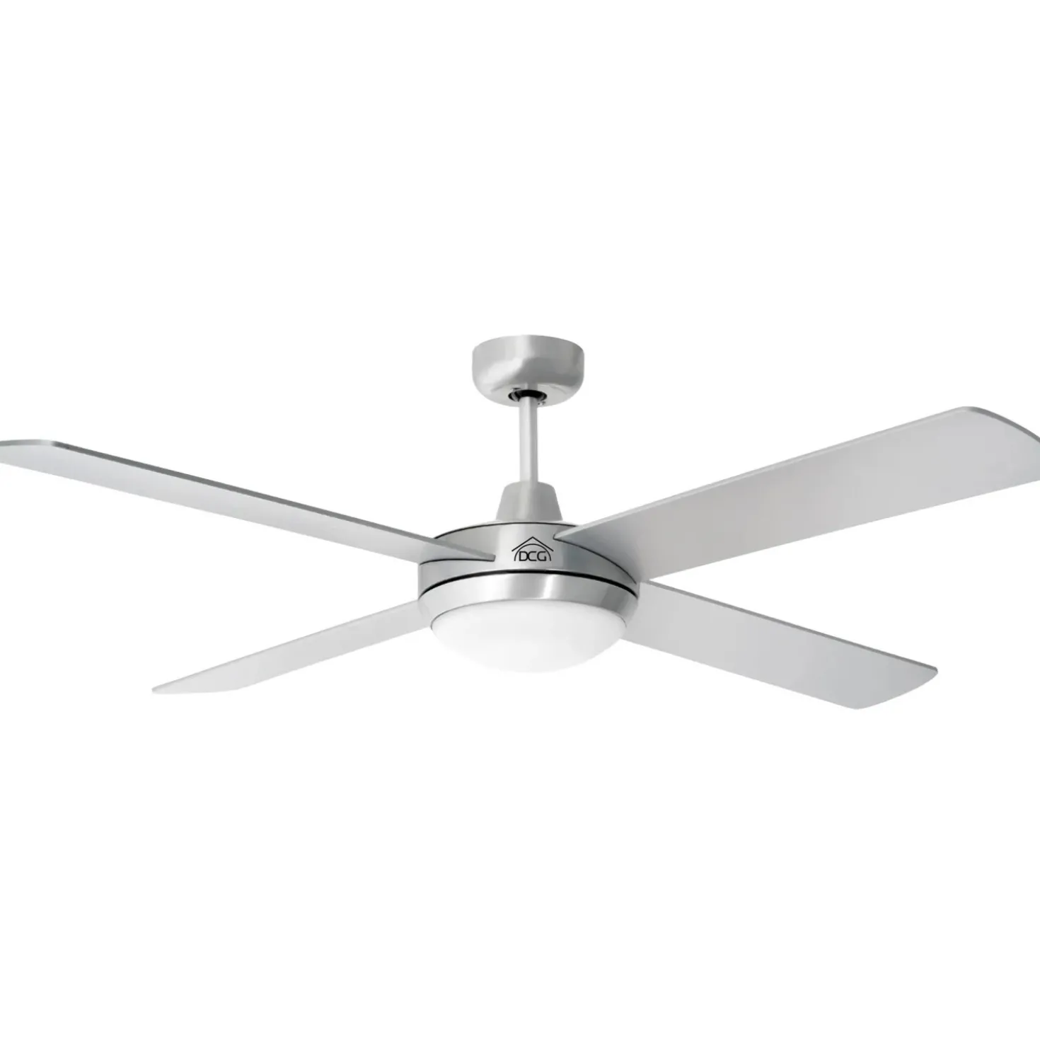Ventilatore a soffitto 4 pale Ø 110 cm argento