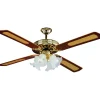 Ventilatore a soffitto 4 pale Ø 110 cm legno chiaro