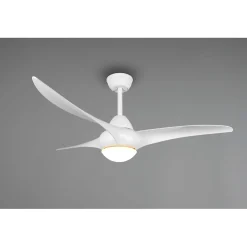 Ventilatore a soffitto plafoniera LED 3 pale 3 velocità Ø 115 cm bianco