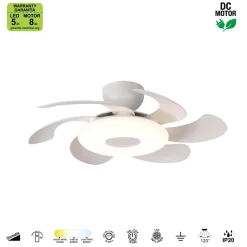 Ventilatore da soffitto con luce LED 24W Flower ventilatore 24W bianco