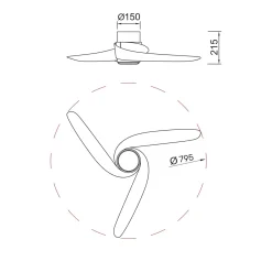 Ventilatore da soffitto con luce LED Groeland 2640 lm 3000/5000 K Ø 79,5x21 cm