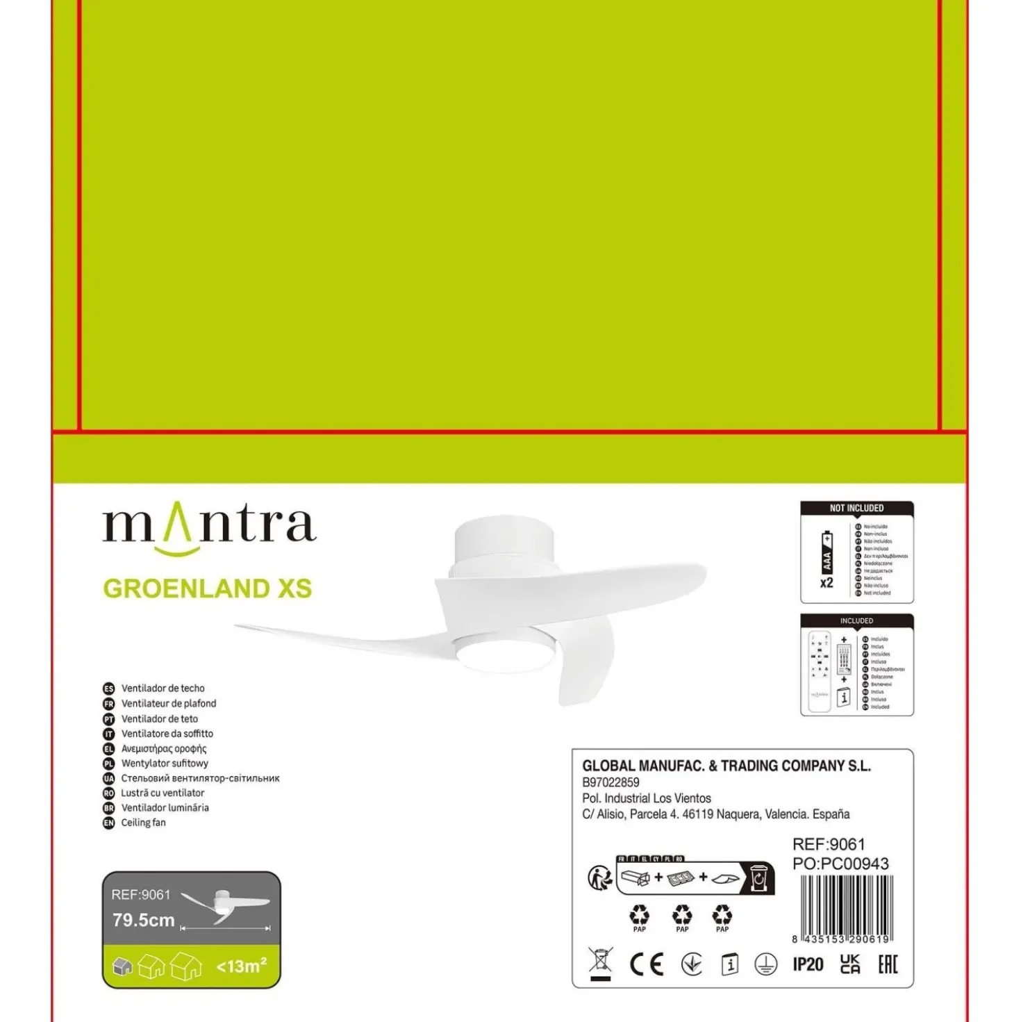 Ventilatore da soffitto con luce LED Groeland 2640 lm 3000/5000 K Ø 79,5x21 cm