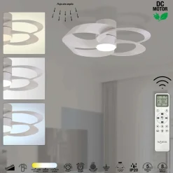 Ventilatore da soffitto con luce LED 24W Rose ventilatore 22W
