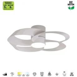 Ventilatore da soffitto con luce LED 24W Rose ventilatore 22W