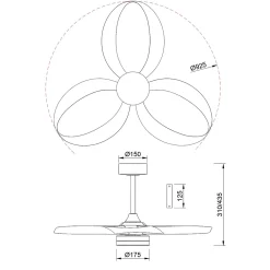 Ventilatore da soffitto con luce LED 24W Infinity ventilatore 32W