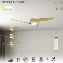 Ventilatore da soffitto con luce LED 24W Groendlands ventilatore 30W