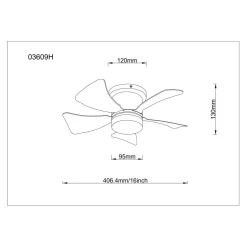 Ventilatore da soffitto con luce LED dimmerabile Ø 40,6 cm eff legno