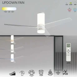 Ventilatore da soffitto con luce LED 30W Niseko ventilatore 35W