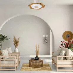Ventilatore da soffitto luce LED 24W Flower ventilatore 24W bianco/beige