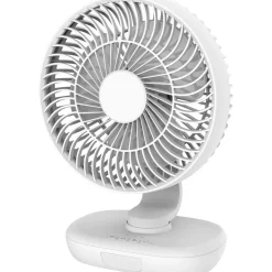 Ventilatore da tavolo a batteria Ø 20 cm Bianco