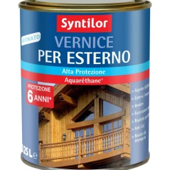 Vernice per esterno effetto satinato noce scuro 250 ml
