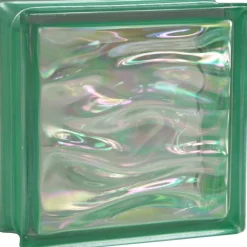 Vetrocemento BM Aqua madreperla smeraldo 19x19x8 cm
