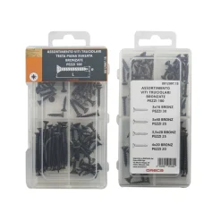 Viti per legno a testa piana svasata bronzate x100 pz