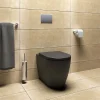 Wc Arc filo muro con sedile soft-close 54x36 cm nero opaco