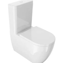 Wc Arc filo muro monobloco con sedile soft-close 65x36 cm bianco lucido