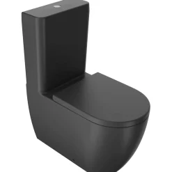Wc Arc filo muro monobloco con sedile soft-close 65x36 cm nero opaco
