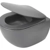 WC sospeso a parete Artemides con sedile senza bordo 36x35,5 cm antracite