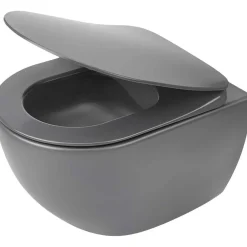 WC sospeso a parete Artemides con sedile senza bordo 36x35,5 cm antracite
