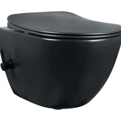 WC sospeso Artemides con funzione bidet miscelatore 37x35 cm nero opaco