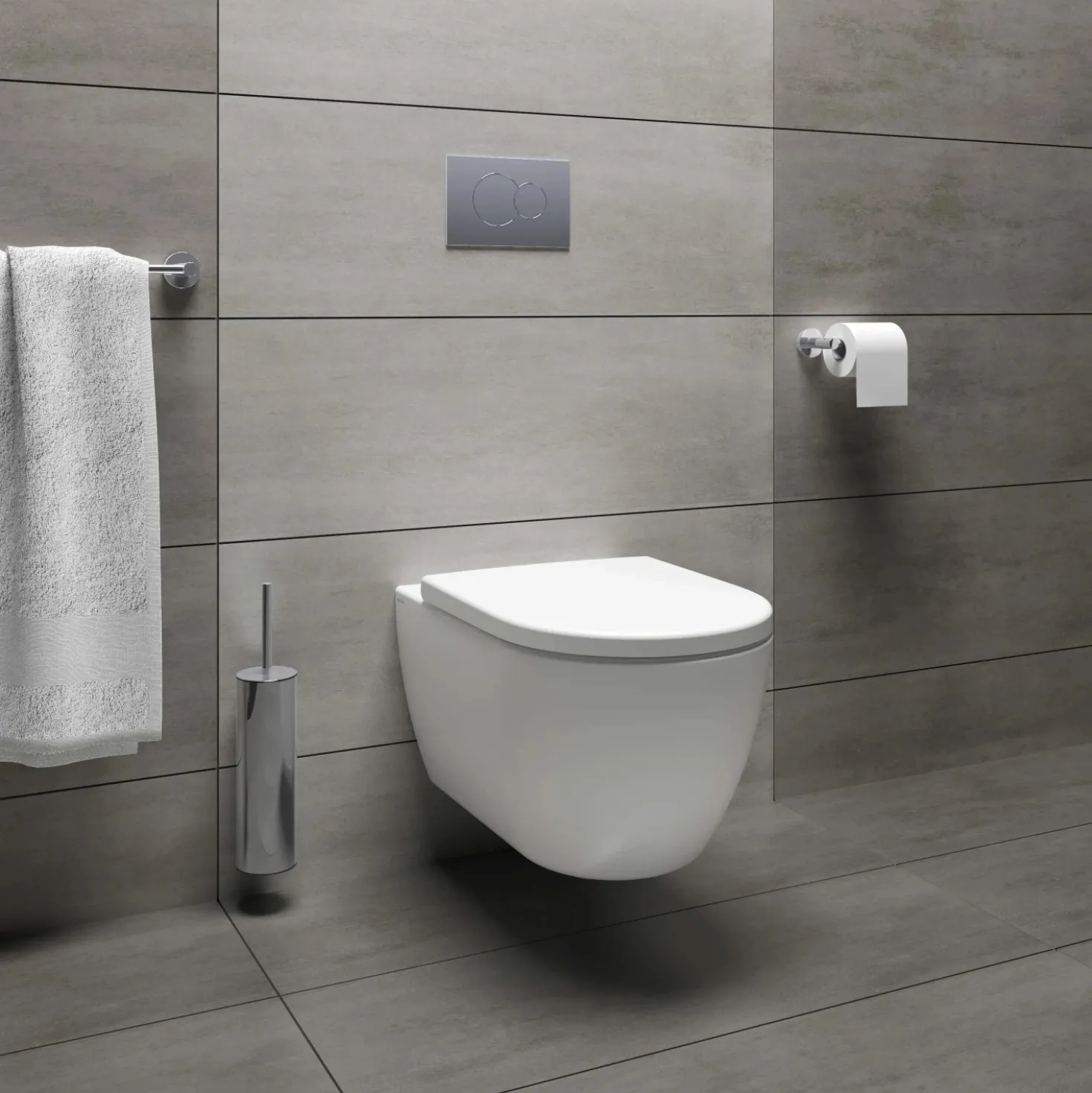 Wc sospeso con sedile soft-close 54x36 cm bianco opaco