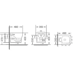 Wc sospeso Serie Tulipano Rimless bianco lucido