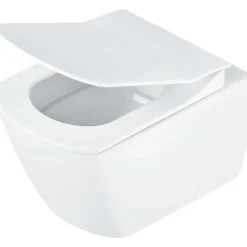 WC sospeso Song con sedile senza bordo 37x35 cm bianco