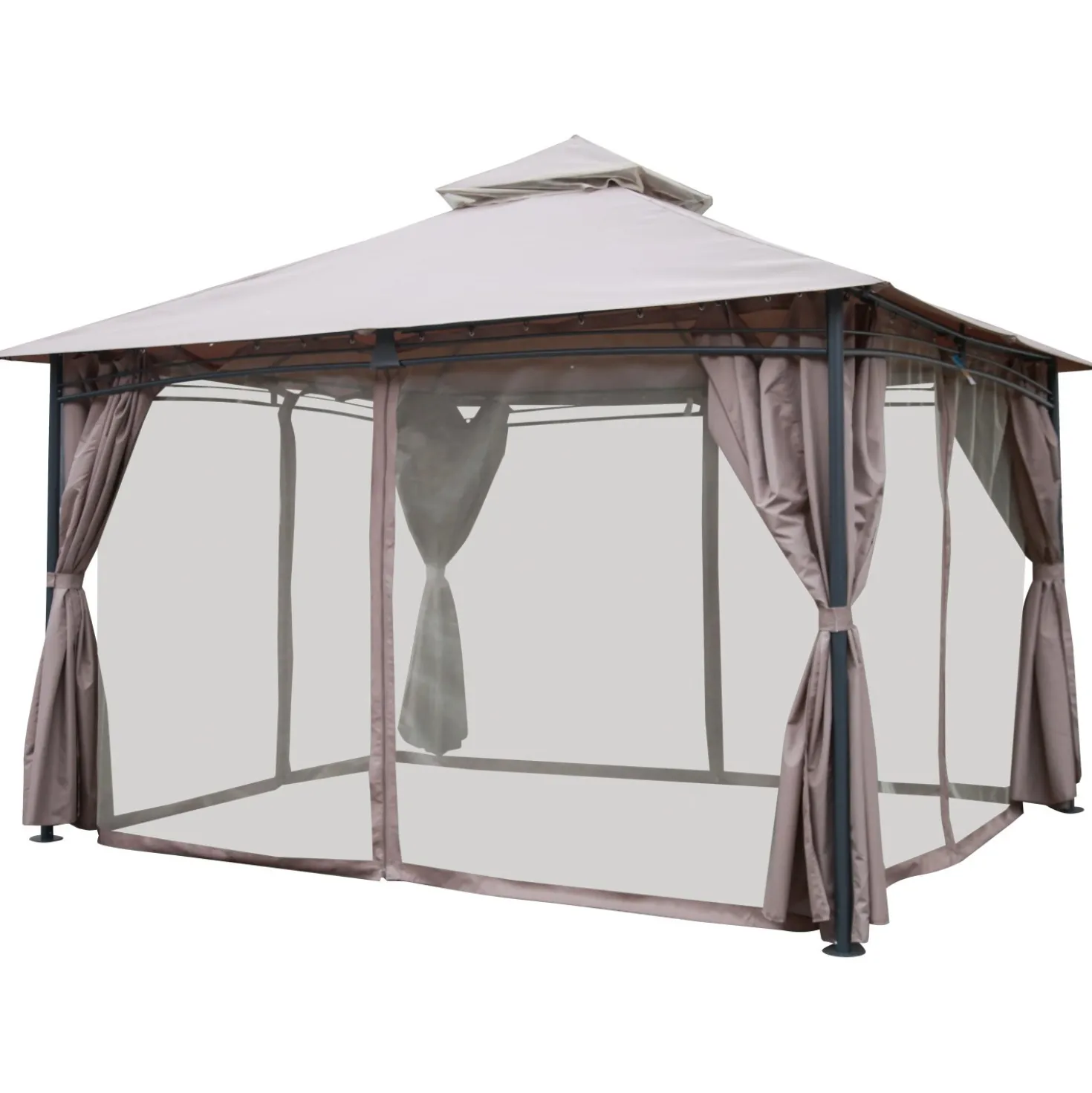 Zanzariera per gazebo Amora 310x205 cm nero 4 pz