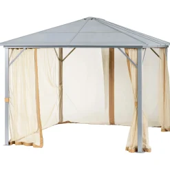 Zanzariera per gazebo Casai 365x300x258 cm nero 4 pz